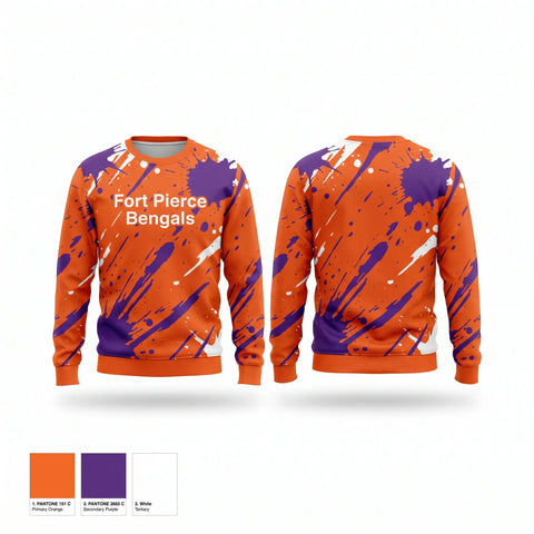 Crew Neck Sweatshirt, Fort Pierce Bengals, , Teamtime, Team time, sublimation, custom sports apparel, team uniforms, spirit wear, spiritwear, sports uniforms, custom shirts, team store, custom team store, fundraiser sports, apparel fundraiser