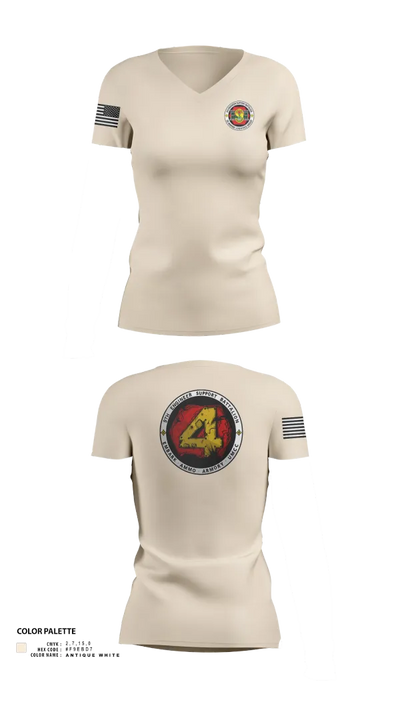 9th Engineer Support Battalion 95542880 Women's Short Sleeve V-neck Shirt - 21