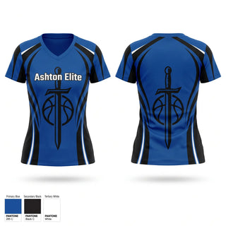 Womens Short Sleeve Vneck Shirt, Ashton Elite, Men's Basketball, Teamtime, Team time, sublimation, custom sports apparel, team uniforms, spirit wear, spiritwear, sports uniforms, custom shirts, team store, custom team store, fundraiser sports, apparel fundraiser