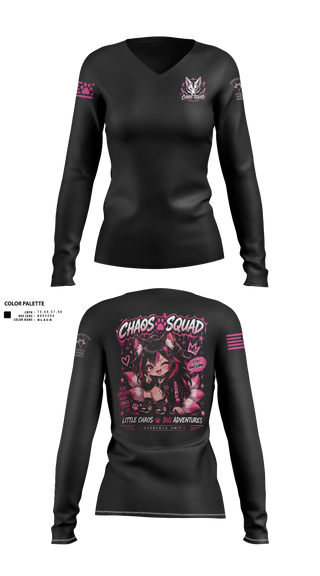 Womens Long Sleeve Vneck Shirt, C.s.nine tails, E-Sports, Teamtime, Team time, sublimation, custom sports apparel, team uniforms, spirit wear, spiritwear, sports uniforms, custom shirts, team store, custom team store, fundraiser sports, apparel fundraiser