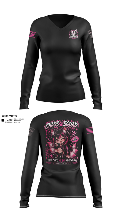Chaos squad 02 Women's Long Sleeve V-neck Shirt - 21
