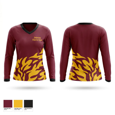 Salpointe E-Sports Team Women's Long Sleeve V-neck Shirt - 1