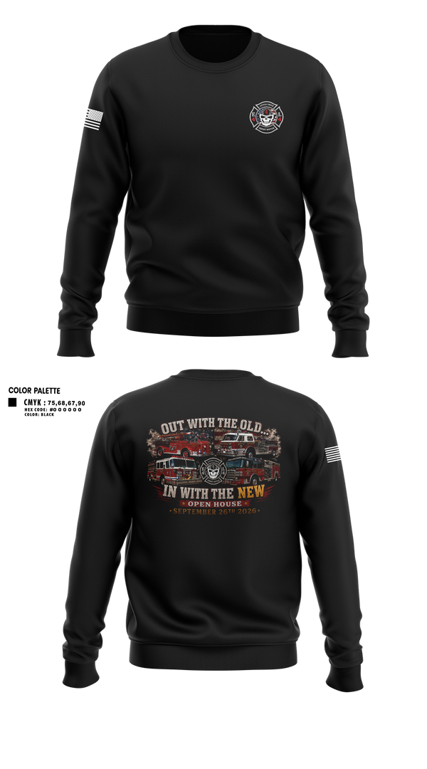 Crew Neck Sweatshirt, Great Notch Fire Company #4, Fire Department, Teamtime, Team time, sublimation, custom sports apparel, team uniforms, spirit wear, spiritwear, sports uniforms, custom shirts, team store, custom team store, fundraiser sports, apparel fundraiser