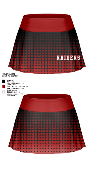 Skort, Raiders, Cheer, Teamtime, Team time, sublimation, custom sports apparel, team uniforms, spirit wear, spiritwear, sports uniforms, custom shirts, team store, custom team store, fundraiser sports, apparel fundraiser