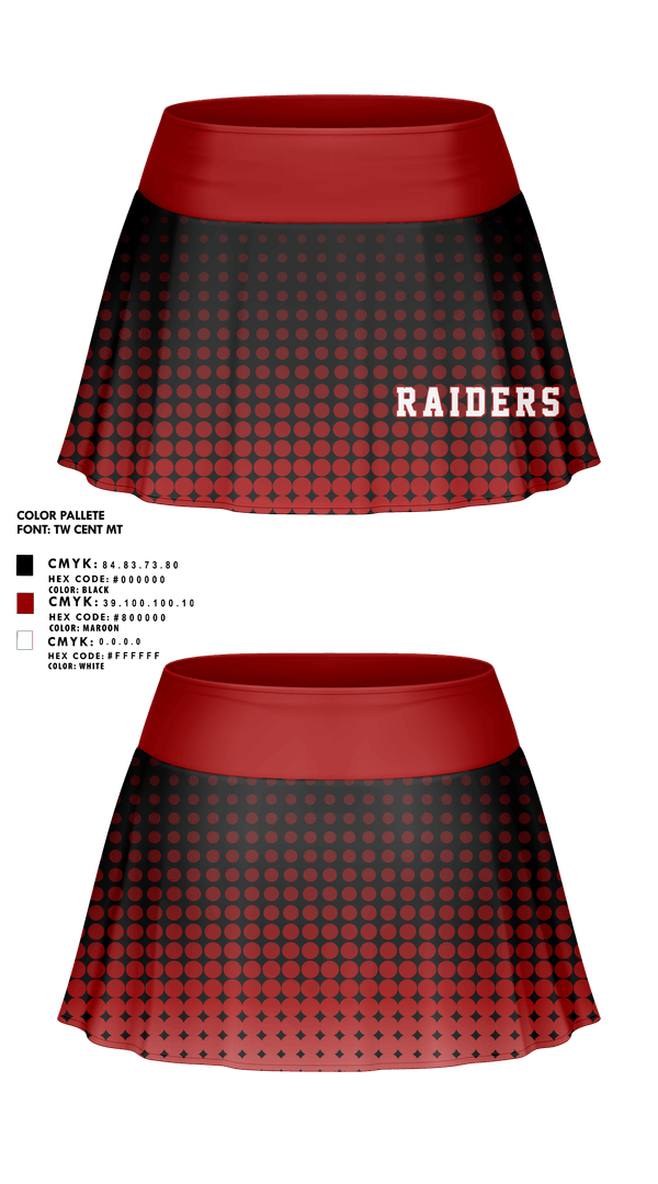 Skort, Raiders, Cheer, Teamtime, Team time, sublimation, custom sports apparel, team uniforms, spirit wear, spiritwear, sports uniforms, custom shirts, team store, custom team store, fundraiser sports, apparel fundraiser
