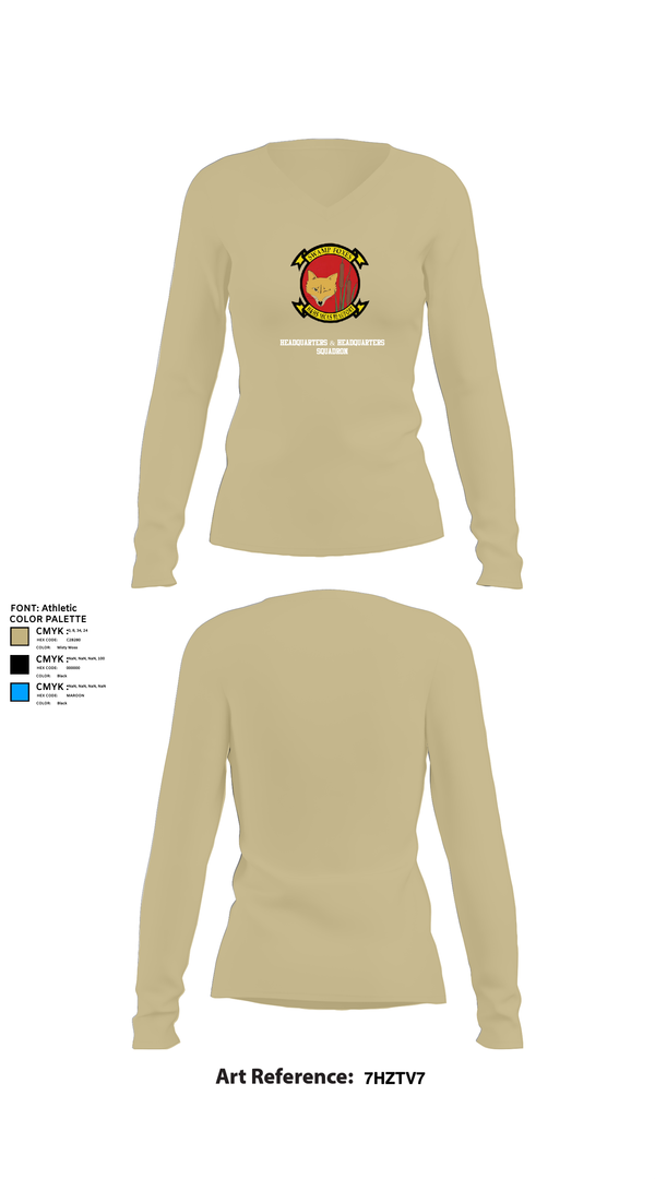 Womens Long Sleeve Vneck Shirt, Headquarters & Headquarters Squadron, , Teamtime, Team time, sublimation, custom sports apparel, team uniforms, spirit wear, spiritwear, sports uniforms, custom shirts, team store, custom team store, fundraiser sports, apparel fundraiser