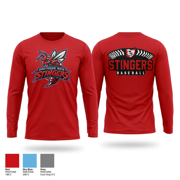 Long Sleeve Performance Shirt, Southern Ohio Stingers, Baseball, Teamtime, Team time, sublimation, custom sports apparel, team uniforms, spirit wear, spiritwear, sports uniforms, custom shirts, team store, custom team store, fundraiser sports, apparel fundraiser
