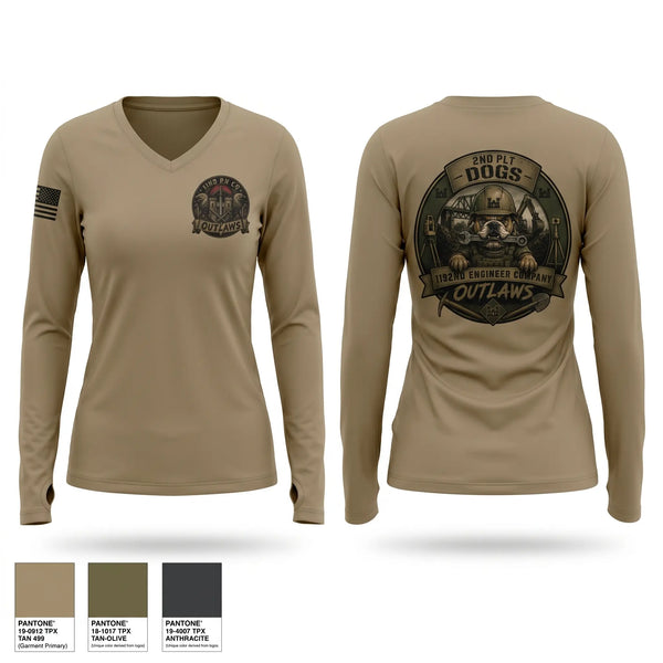 Womens Long Sleeve Vneck Shirt, 1192 EN CO, Army, Teamtime, Team time, sublimation, custom sports apparel, team uniforms, spirit wear, spiritwear, sports uniforms, custom shirts, team store, custom team store, fundraiser sports, apparel fundraiser