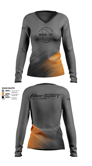 Womens Long Sleeve Vneck Shirt, West Georgia Pole Vault Club, Track & Field, Teamtime, Team time, sublimation, custom sports apparel, team uniforms, spirit wear, spiritwear, sports uniforms, custom shirts, team store, custom team store, fundraiser sports, apparel fundraiser