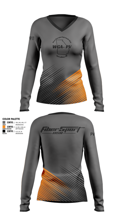 West Georgia Pole Vault Club 21371158 Women's Long Sleeve V-neck Shirt - 1