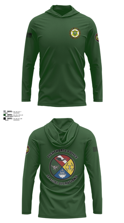 Muscogee Nation Special Operations 96454937 Long Sleeve Performance Shirt with hood - 1