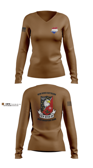 Womens Long Sleeve Vneck Shirt, NRB, Army, Teamtime, Team time, sublimation, custom sports apparel, team uniforms, spirit wear, spiritwear, sports uniforms, custom shirts, team store, custom team store, fundraiser sports, apparel fundraiser