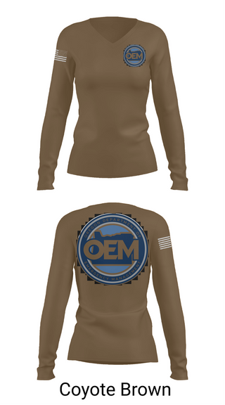 Womens Long Sleeve Vneck Shirt, Oregon Emergency Management, Police, Teamtime, Team time, sublimation, custom sports apparel, team uniforms, spirit wear, spiritwear, sports uniforms, custom shirts, team store, custom team store, fundraiser sports, apparel fundraiser