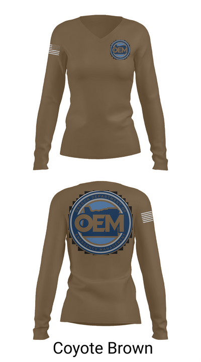 Oregon Emergency Management 48984222 Women's Long Sleeve V-neck Shirt - 16