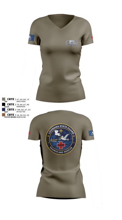 Louisiana State Guard 59908555 Women's Short Sleeve V-neck Shirt - 8