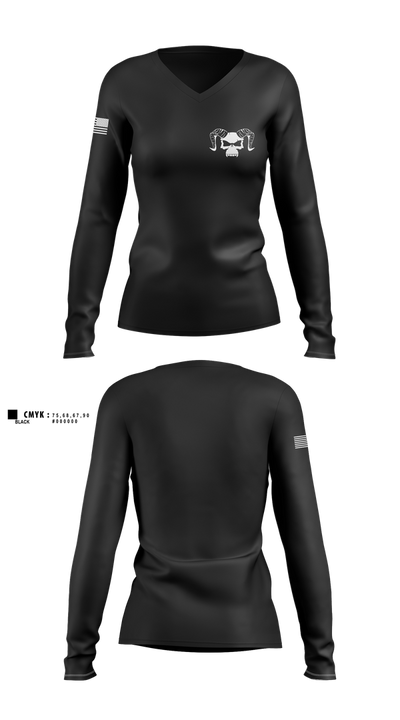 1223 57036873 Women's Long Sleeve V-neck Shirt - 2 (1)