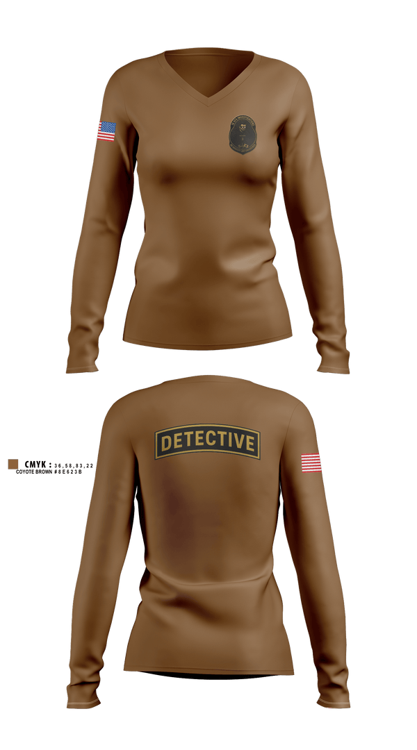 Womens Long Sleeve Vneck Shirt, 18 Security Forces Squadron, Air Force, Teamtime, Team time, sublimation, custom sports apparel, team uniforms, spirit wear, spiritwear, sports uniforms, custom shirts, team store, custom team store, fundraiser sports, apparel fundraiser