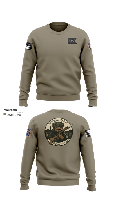 Doghouse 1st Platoon Rottweilers 61598708 Crew Neck Sweatshirt - 23