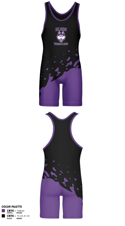 Elgin Huskies 34106074 Wrestling Singlet - 4