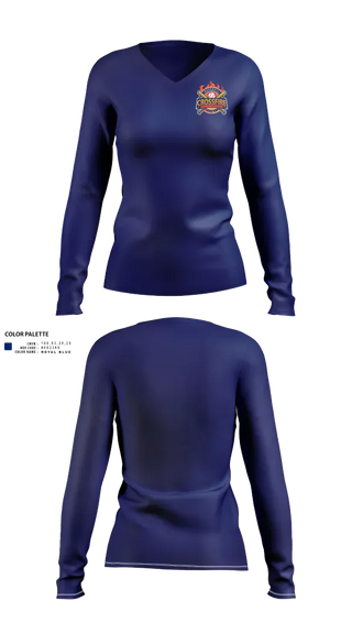 Womens Long Sleeve Vneck Shirt, Crossfire 12u, Baseball, Teamtime, Team time, sublimation, custom sports apparel, team uniforms, spirit wear, spiritwear, sports uniforms, custom shirts, team store, custom team store, fundraiser sports, apparel fundraiser