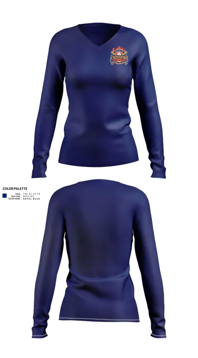 Crossfire 12u Women's Long Sleeve V-neck Shirt - 21