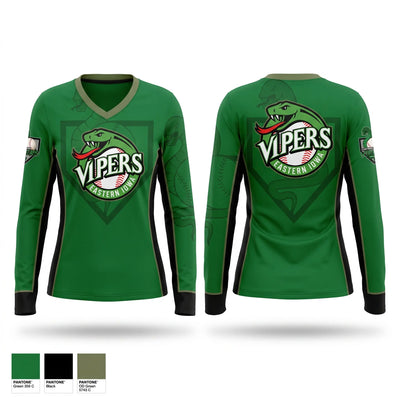 Eastern Iowa Vipers Women's Long Sleeve V-neck Shirt - 1