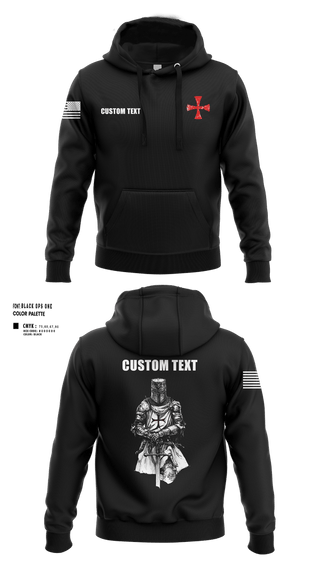 Hoodie, Templars, Army, Teamtime, Team time, sublimation, custom sports apparel, team uniforms, spirit wear, spiritwear, sports uniforms, custom shirts, team store, custom team store, fundraiser sports, apparel fundraiser