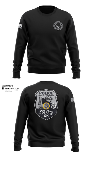 Crew Neck Sweatshirt, Elk City Police Department, Police, Teamtime, Team time, sublimation, custom sports apparel, team uniforms, spirit wear, spiritwear, sports uniforms, custom shirts, team store, custom team store, fundraiser sports, apparel fundraiser