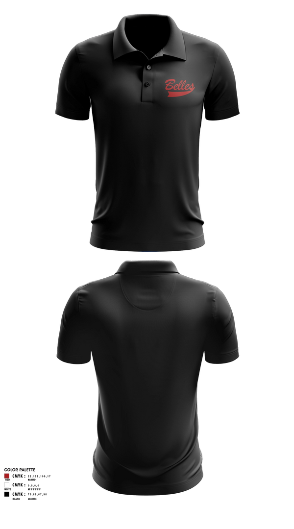 Short Sleeve Performance Polo, Bluegrass Lightning Belles, Softball, Teamtime, Team time, sublimation, custom sports apparel, team uniforms, spirit wear, spiritwear, sports uniforms, custom shirts, team store, custom team store, fundraiser sports, apparel fundraiser