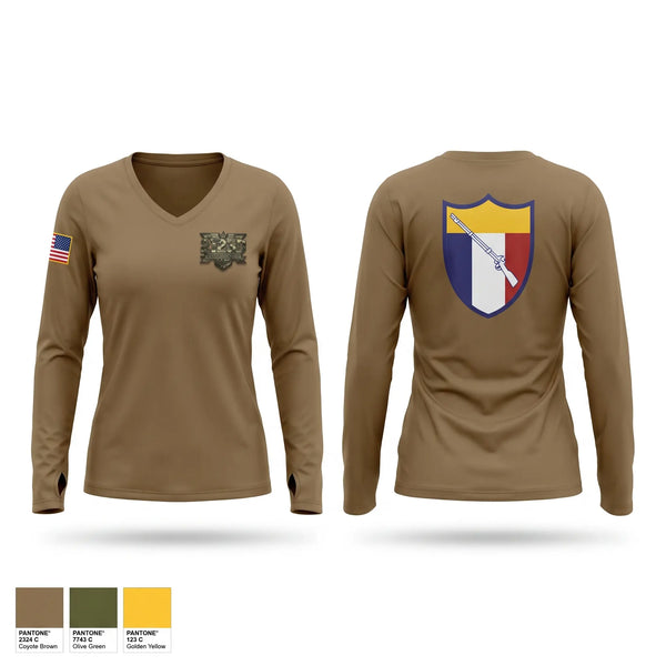 Womens Long Sleeve Vneck Shirt, 2123D Transportation Company, National Guard, Teamtime, Team time, sublimation, custom sports apparel, team uniforms, spirit wear, spiritwear, sports uniforms, custom shirts, team store, custom team store, fundraiser sports, apparel fundraiser