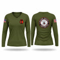 B battery 15th Field Artillery GS Women's Long Sleeve V-neck Shirt - 1