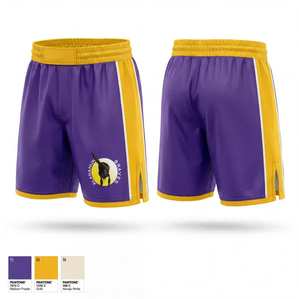 Fight Shorts, Alakanuk Braves, Wrestling, Teamtime, Team time, sublimation, custom sports apparel, team uniforms, spirit wear, spiritwear, sports uniforms, custom shirts, team store, custom team store, fundraiser sports, apparel fundraiser