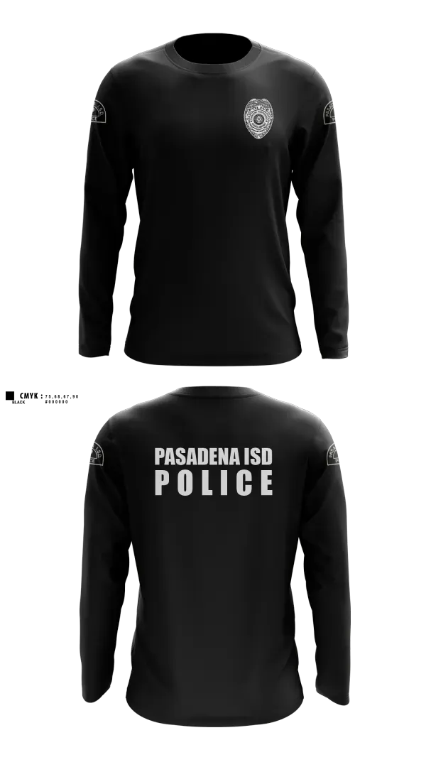 Long Sleeve Performance Shirt, Pasadena I.S.D., Police, Teamtime, Team time, sublimation, custom sports apparel, team uniforms, spirit wear, spiritwear, sports uniforms, custom shirts, team store, custom team store, fundraiser sports, apparel fundraiser