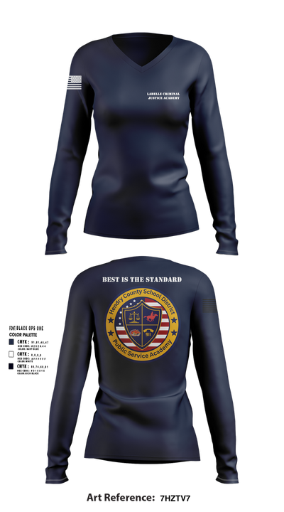 LaBelle Criminal Justice Academy 31997557 Women's Long Sleeve V-neck Shirt - 104