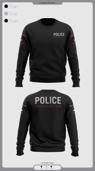 Crew Neck Sweatshirt, Cougar Alert Team 1, Police, Teamtime, Team time, sublimation, custom sports apparel, team uniforms, spirit wear, spiritwear, sports uniforms, custom shirts, team store, custom team store, fundraiser sports, apparel fundraiser