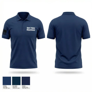 Short Sleeve Performance Polo, Apex Police Department, Police, Teamtime, Team time, sublimation, custom sports apparel, team uniforms, spirit wear, spiritwear, sports uniforms, custom shirts, team store, custom team store, fundraiser sports, apparel fundraiser