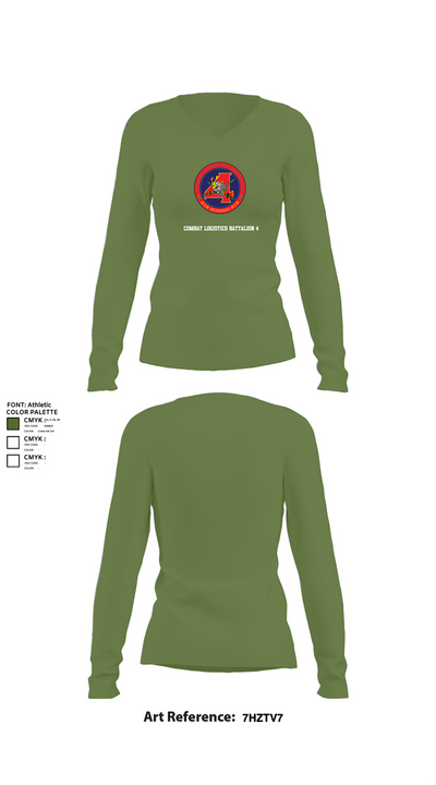 Combat Logistics Battalion 4 46395084 Women's Long Sleeve V-neck Shirt - 42