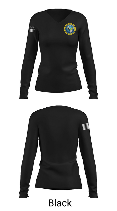 Womens Long Sleeve Vneck Shirt, Global executive protection group, , Teamtime, Team time, sublimation, custom sports apparel, team uniforms, spirit wear, spiritwear, sports uniforms, custom shirts, team store, custom team store, fundraiser sports, apparel fundraiser