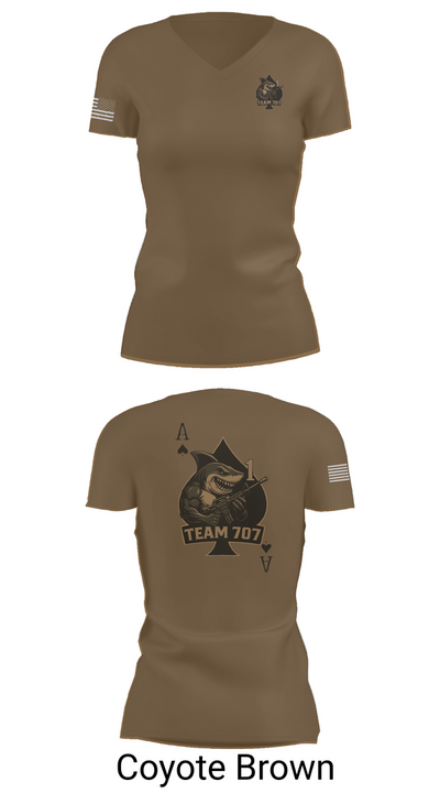 MESG1 TEAM 707 61403527 Women's Short Sleeve V-neck Shirt - 8