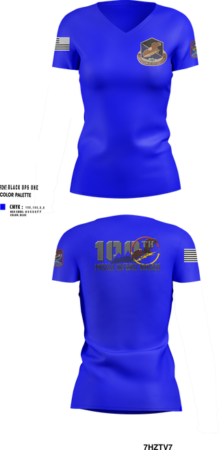 Womens Short Sleeve Vneck Shirt, 100th Missile Defense Brigade, , Teamtime, Team time, sublimation, custom sports apparel, team uniforms, spirit wear, spiritwear, sports uniforms, custom shirts, team store, custom team store, fundraiser sports, apparel fundraiser