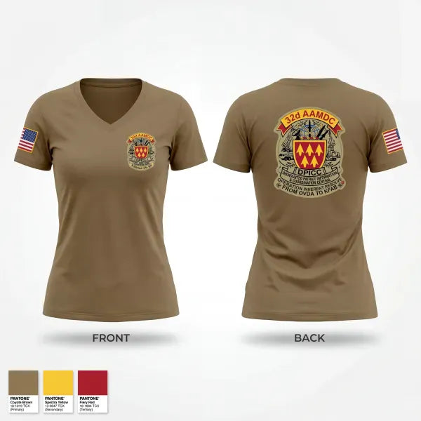 Womens Short Sleeve Vneck Shirt, 32d AAMDC DPICC, Army, Teamtime, Team time, sublimation, custom sports apparel, team uniforms, spirit wear, spiritwear, sports uniforms, custom shirts, team store, custom team store, fundraiser sports, apparel fundraiser