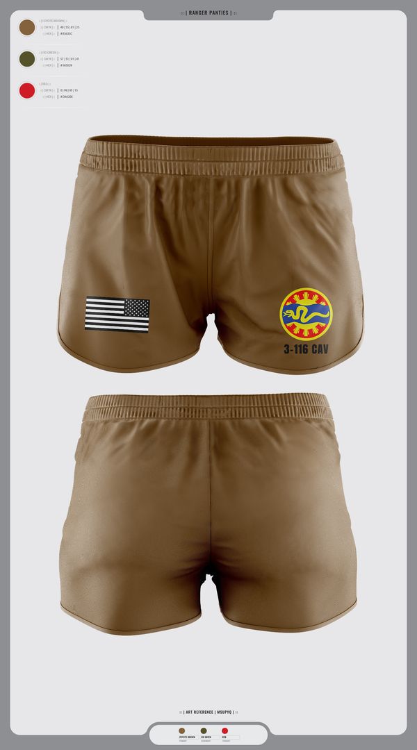 Ranger Panties, 3-116 CAV, , Teamtime, Team time, sublimation, custom sports apparel, team uniforms, spirit wear, spiritwear, sports uniforms, custom shirts, team store, custom team store, fundraiser sports, apparel fundraiser