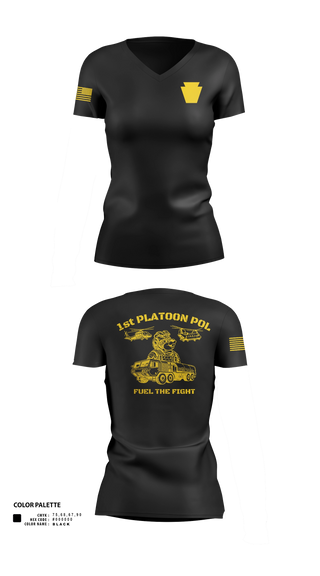 Womens Short Sleeve Vneck Shirt, Echo Company 2-104th GSAB, National Guard, Teamtime, Team time, sublimation, custom sports apparel, team uniforms, spirit wear, spiritwear, sports uniforms, custom shirts, team store, custom team store, fundraiser sports, apparel fundraiser