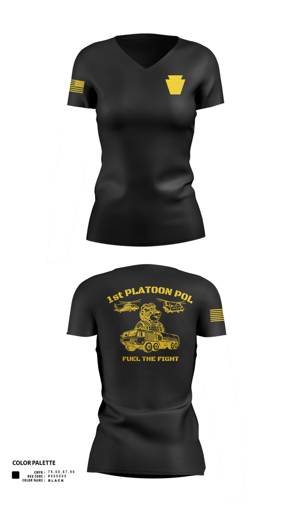 Womens Short Sleeve Vneck Shirt, Echo Company 2-104th GSAB, National Guard, Teamtime, Team time, sublimation, custom sports apparel, team uniforms, spirit wear, spiritwear, sports uniforms, custom shirts, team store, custom team store, fundraiser sports, apparel fundraiser