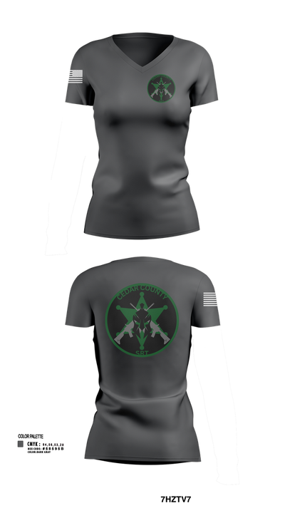 CEDAR COUNTY SRT 26939757 Women's Short Sleeve V-neck Shirt - 2