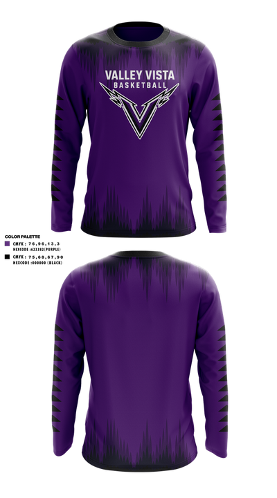 Valley Vista Basketball 15581417 Long Sleeve Performance Shirt 1