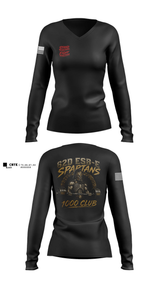 Womens Long Sleeve Vneck Shirt, 62D Bravo, Army, Teamtime, Team time, sublimation, custom sports apparel, team uniforms, spirit wear, spiritwear, sports uniforms, custom shirts, team store, custom team store, fundraiser sports, apparel fundraiser