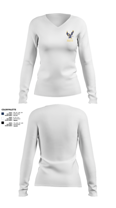 Barrington High School Gymnastics 6144044 Women's Long Sleeve V-neck Shirt - 24