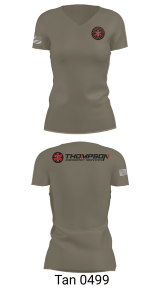 Womens Short Sleeve Vneck Shirt, Thompson EMS, , Teamtime, Team time, sublimation, custom sports apparel, team uniforms, spirit wear, spiritwear, sports uniforms, custom shirts, team store, custom team store, fundraiser sports, apparel fundraiser