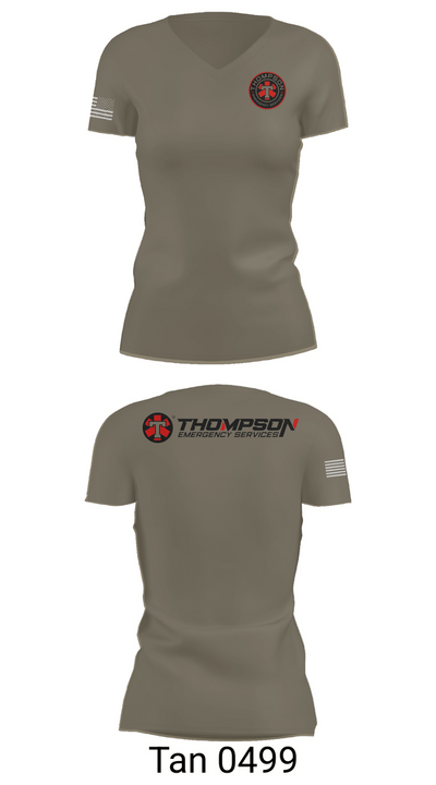 Thompson EMS 59462665 Women's Short Sleeve V-neck Shirt - 68